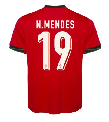 Portugal Nuno Mendes #19 Hjemmebanetrøje EM 2024 Kort ærmer